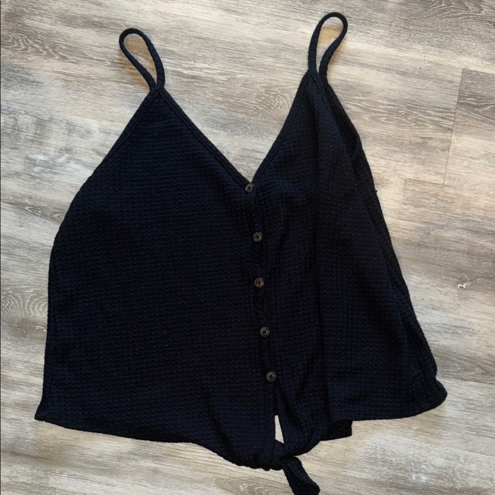 wild fable Black Button-Front Tie Cami